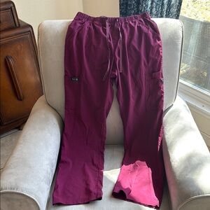 Burgundy Koi Scrub Pants